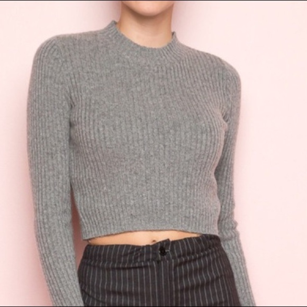 Brandy Melville grey mock neck sweater